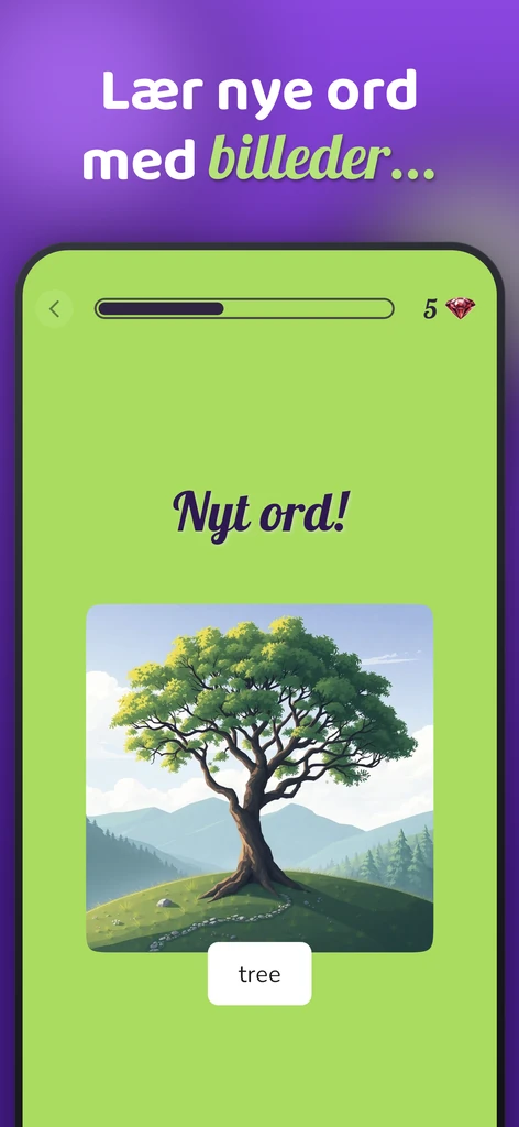 Lær et nyt ord ved hjælp af et billede
