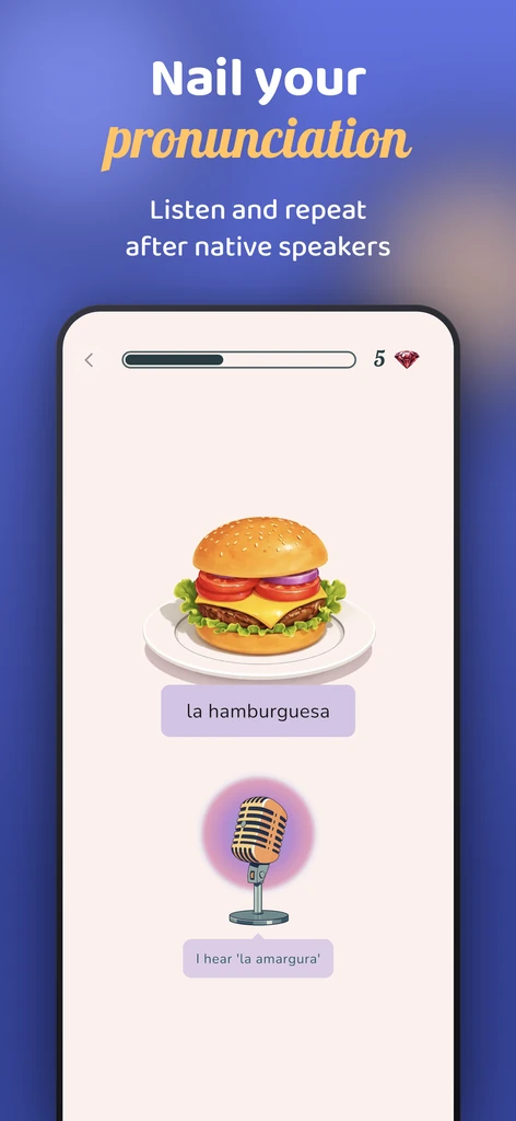 Practicing pronunciation with a native-speaker recording